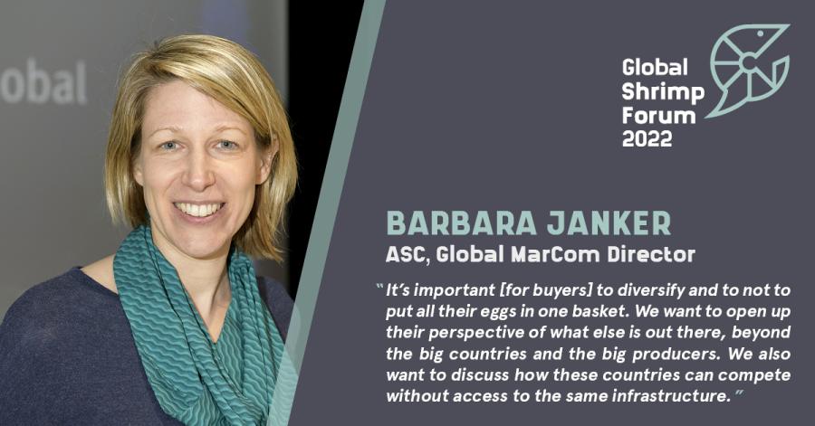 Barbara Janker chairs the New and Upcoming Producers seminar at the 2022 Global Shrimp Forum